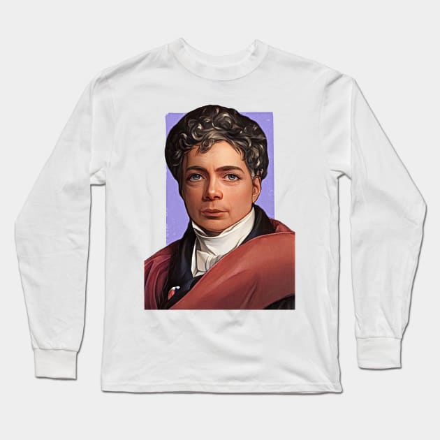 German Philosopher Friedrich Wilhelm Joseph Schelling illustration Long Sleeve T-Shirt by Litstoy 